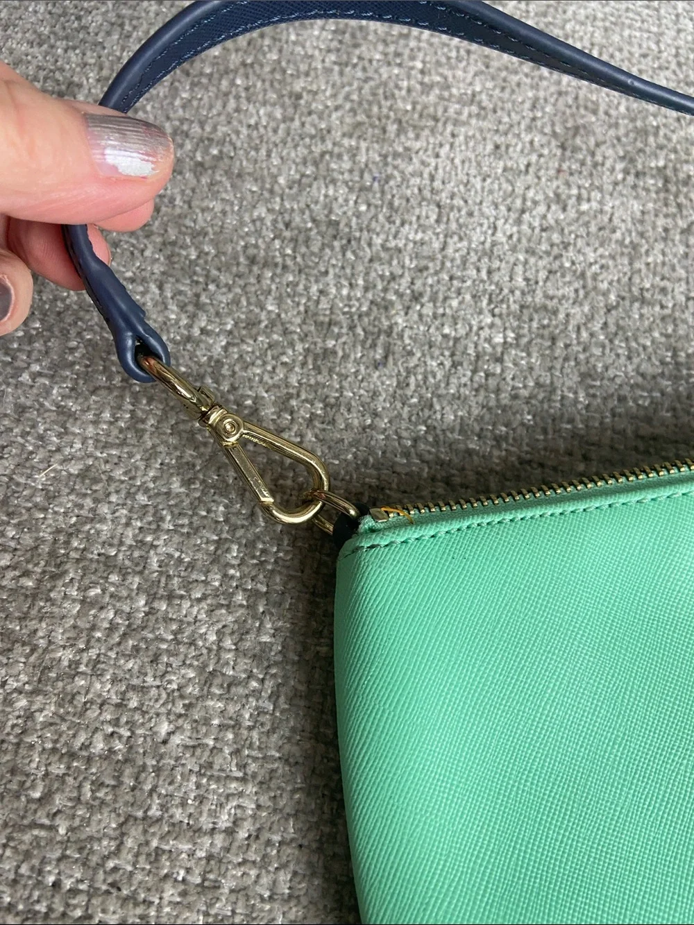 Banana Republic Mint & Navy Colorblock Wristlet